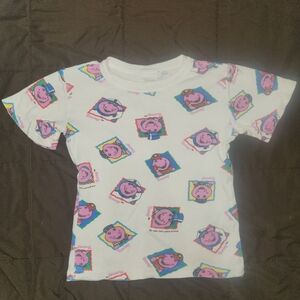 Vintage 1992 barney Tshirt pajama top. Size 5. short sleeve. 92' 93' Y2K Cotto